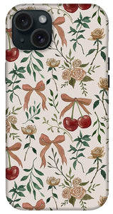 Cherry and Roses Pattern - Phone Case