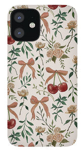 Cherry and Roses Pattern - Phone Case