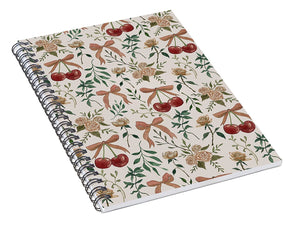 Cherry and Roses Pattern - Spiral Notebook