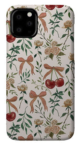 Cherry and Roses Pattern - Phone Case