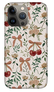 Cherry and Roses Pattern - Phone Case