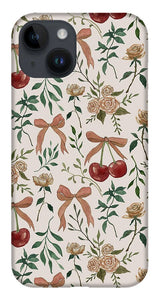 Cherry and Roses Pattern - Phone Case