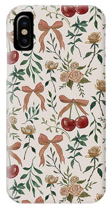 Cherry and Roses Pattern - Phone Case