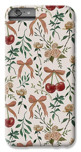 Cherry and Roses Pattern - Phone Case