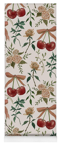 Cherry and Roses Pattern - Yoga Mat