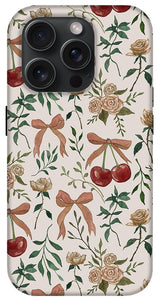 Cherry and Roses Pattern - Phone Case