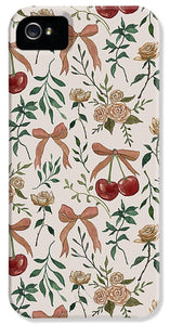 Cherry and Roses Pattern - Phone Case