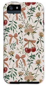 Cherry and Roses Pattern - Phone Case