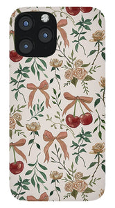 Cherry and Roses Pattern - Phone Case