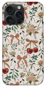 Cherry and Roses Pattern - Phone Case