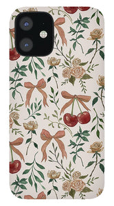 Cherry and Roses Pattern - Phone Case