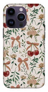 Cherry and Roses Pattern - Phone Case