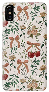 Cherry and Roses Pattern - Phone Case