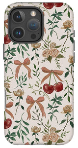 Cherry and Roses Pattern - Phone Case