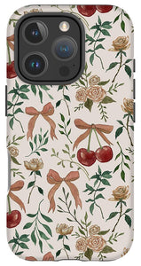 Cherry and Roses Pattern - Phone Case