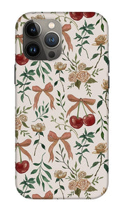 Cherry and Roses Pattern - Phone Case