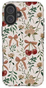 Cherry and Roses Pattern - Phone Case