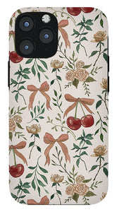 Cherry and Roses Pattern - Phone Case