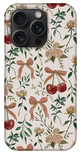 Cherry and Roses Pattern - Phone Case