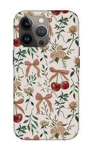 Cherry and Roses Pattern - Phone Case