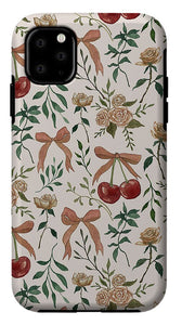 Cherry and Roses Pattern - Phone Case