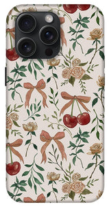 Cherry and Roses Pattern - Phone Case