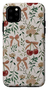 Cherry and Roses Pattern - Phone Case