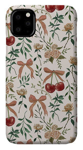 Cherry and Roses Pattern - Phone Case