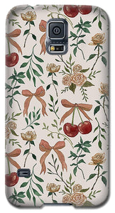 Cherry and Roses Pattern - Phone Case