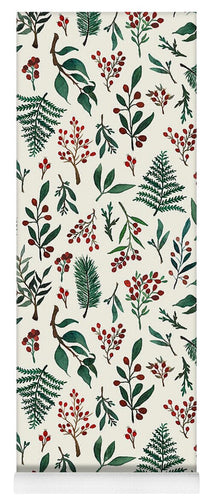 Christmas Berries Pattern - Yoga Mat