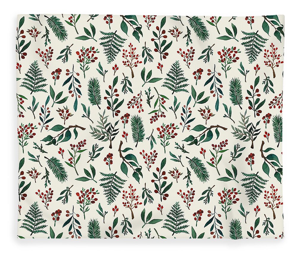 Christmas Berries Pattern - Blanket