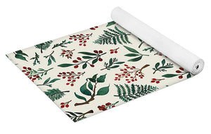 Christmas Berries Pattern - Yoga Mat