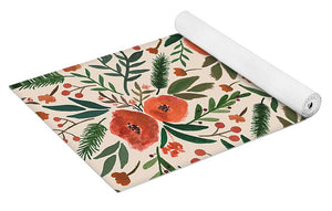 Christmas Floral Pattern - Yoga Mat
