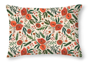 Christmas Floral Pattern - Throw Pillow