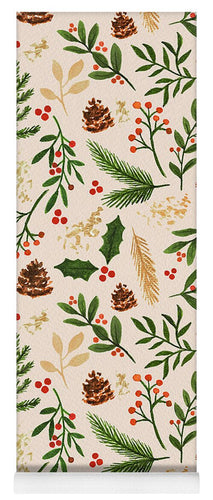 Christmas Watercolor Pattern - Yoga Mat
