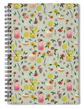Load image into Gallery viewer, Cocktails and Flowers Pattern - Spiral Notebook