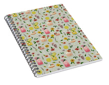 Load image into Gallery viewer, Cocktails and Flowers Pattern - Spiral Notebook