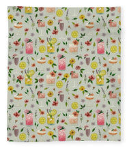 Load image into Gallery viewer, Cocktails and Flowers Pattern - Blanket
