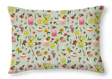 Load image into Gallery viewer, Cocktails and Flowers Pattern - Throw Pillow