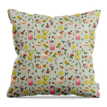 Load image into Gallery viewer, Cocktails and Flowers Pattern - Throw Pillow