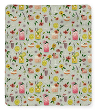 Load image into Gallery viewer, Cocktails and Flowers Pattern - Blanket