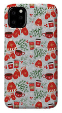 Load image into Gallery viewer, Coffee and Mittens Christmas Pattern - Phone Case