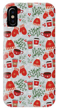 Load image into Gallery viewer, Coffee and Mittens Christmas Pattern - Phone Case