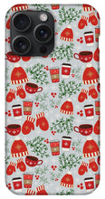 Load image into Gallery viewer, Coffee and Mittens Christmas Pattern - Phone Case