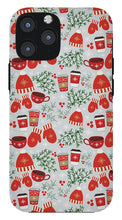 Load image into Gallery viewer, Coffee and Mittens Christmas Pattern - Phone Case