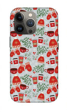 Load image into Gallery viewer, Coffee and Mittens Christmas Pattern - Phone Case