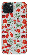 Load image into Gallery viewer, Coffee and Mittens Christmas Pattern - Phone Case