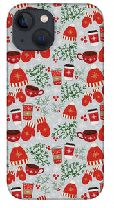 Coffee and Mittens Christmas Pattern - Phone Case