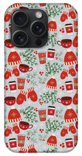 Load image into Gallery viewer, Coffee and Mittens Christmas Pattern - Phone Case