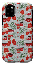 Load image into Gallery viewer, Coffee and Mittens Christmas Pattern - Phone Case